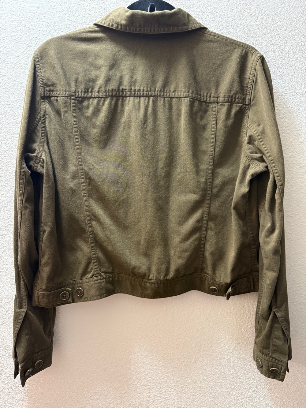 Lauren Ralph Lauren Women's Jacket Sz L Green Cotton Rayon Blend Utility Trucker - Picture 8 of 9
